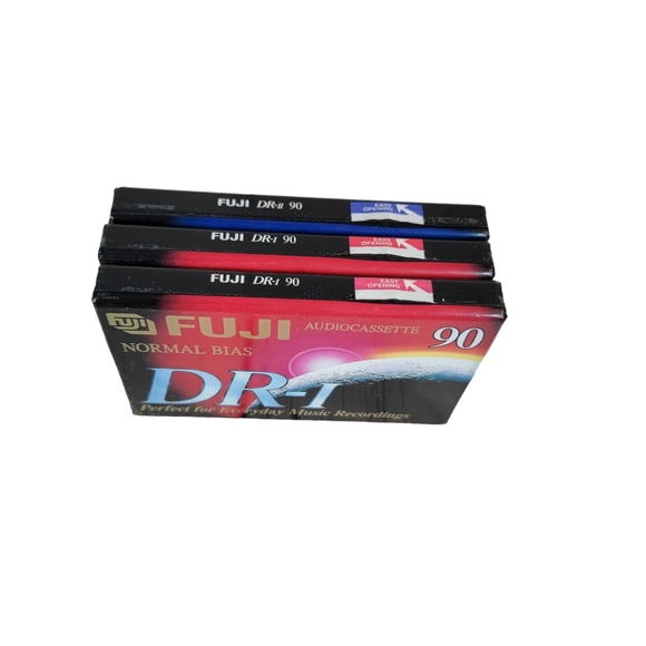 FUJI High Bias Audio Cassete Blank Media 90 Min Set of (2) DR-1 & (1) DR-2 NIP - Picture 2 of 8